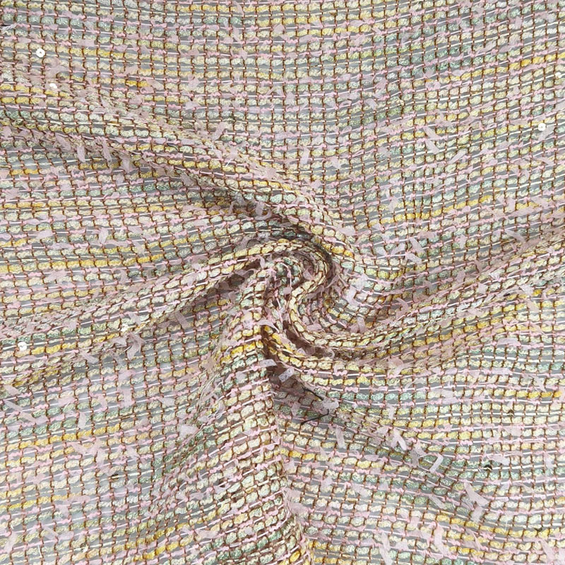 Sewing Tweed Fabric - Lichtgewicht uitgeholde stof met lint, garengeverfde