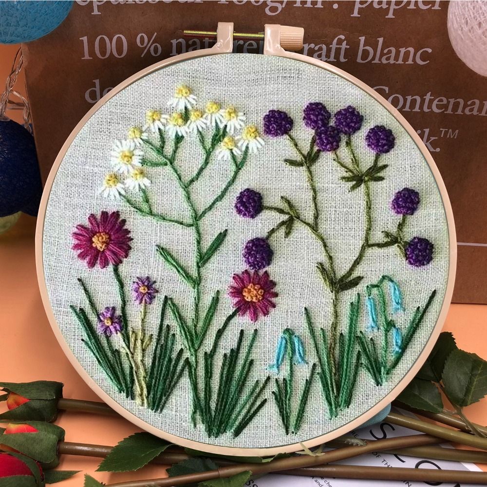 Textile Sewing Patterns - Bloemenpatroon DIY borduurpakketten Naaldpons Naalddraad Borduurpakket