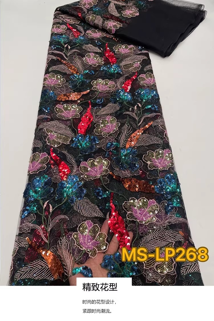 Sewing Net - 1yard luxe dubbele kleur kraal bloem