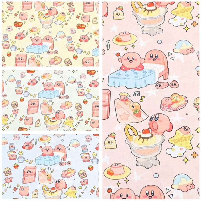 Textile And Sewing Materials - Cartoon Kirby 100% katoenen stof naaimateriaal