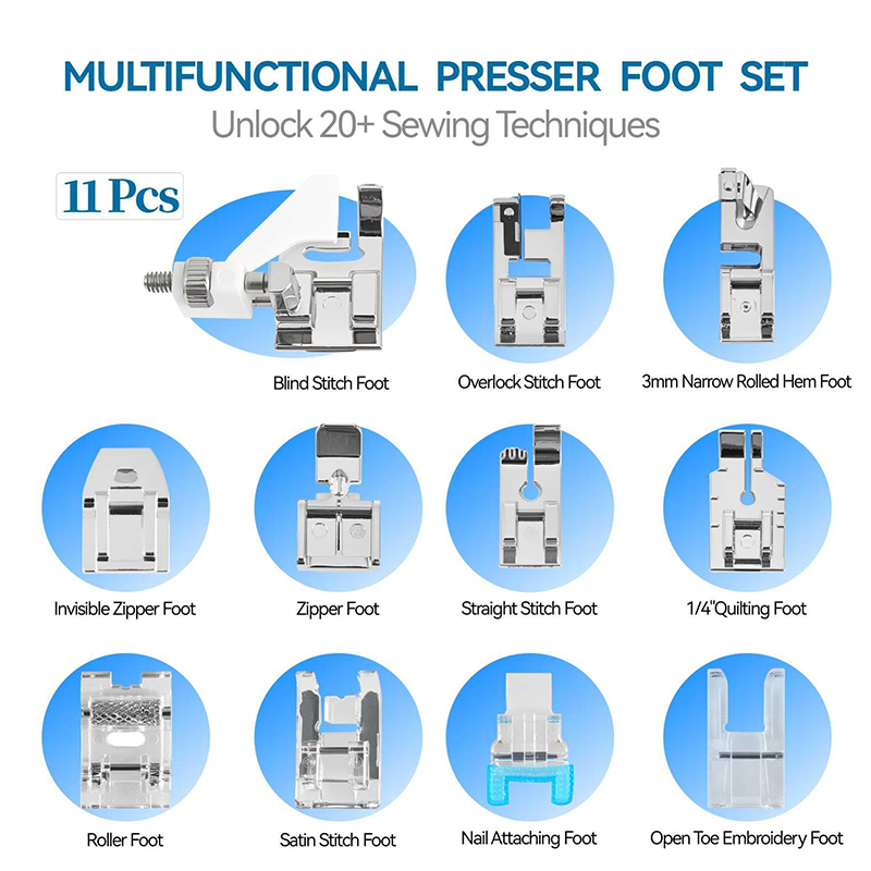 △   11-delige naaimachine pers - Zipper Foot Presser recensie en prijs