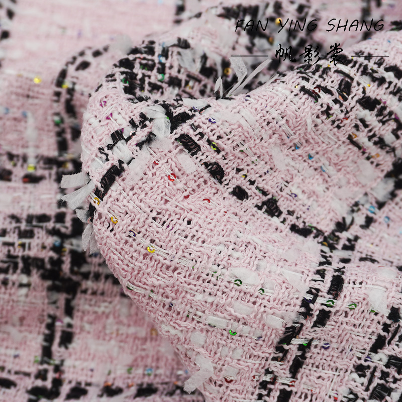 Roze klassieke grote geruite g - Sewing Tweed Fabric recensie en prijs