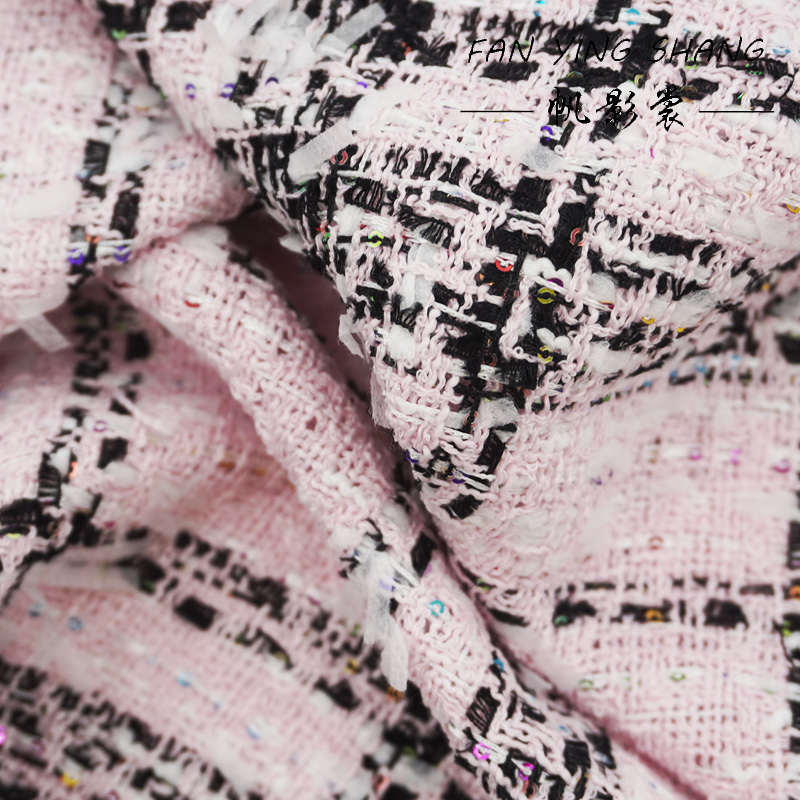 Roze klassieke grote geruite g - Sewing Tweed Fabric recensie en prijs