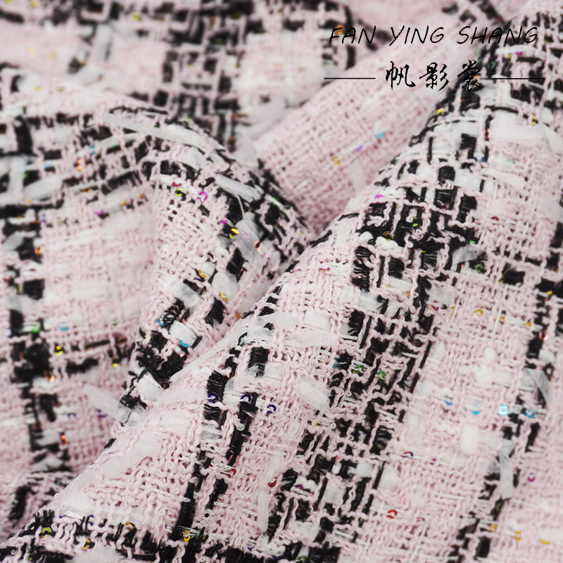 Roze klassieke grote geruite g - Sewing Tweed Fabric recensie en prijs