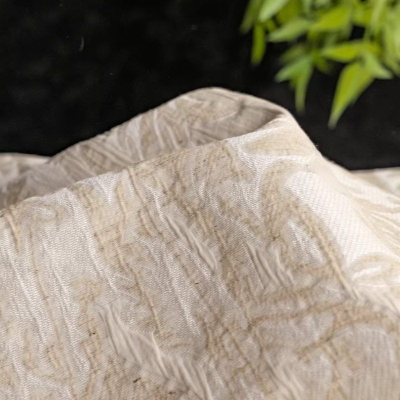 Beige linnen jacquard stof blo - Is Sewing A Textile Craft recensie en prijs