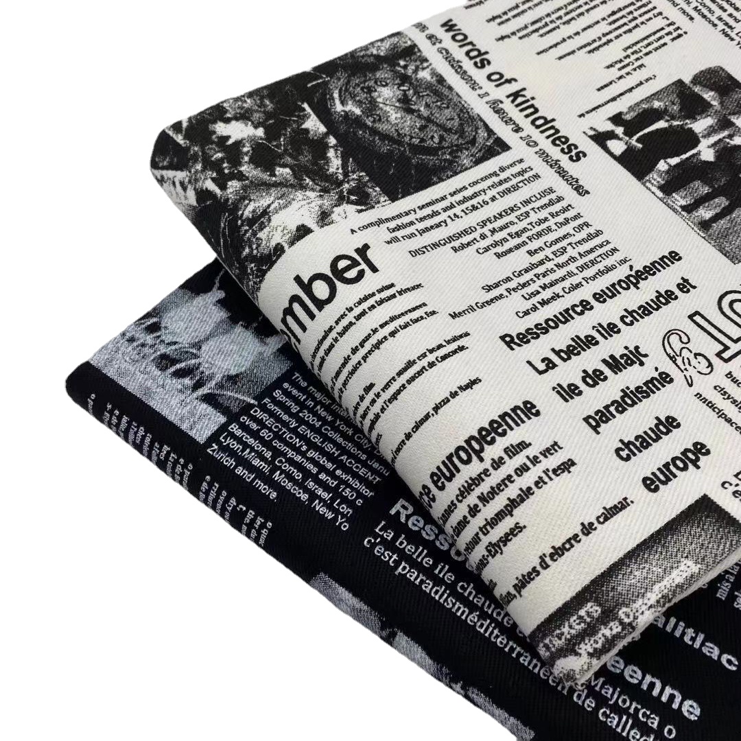 Vintage Retro Zwart Wit Krant  - Sewing Tweed Fabric recensie en prijs