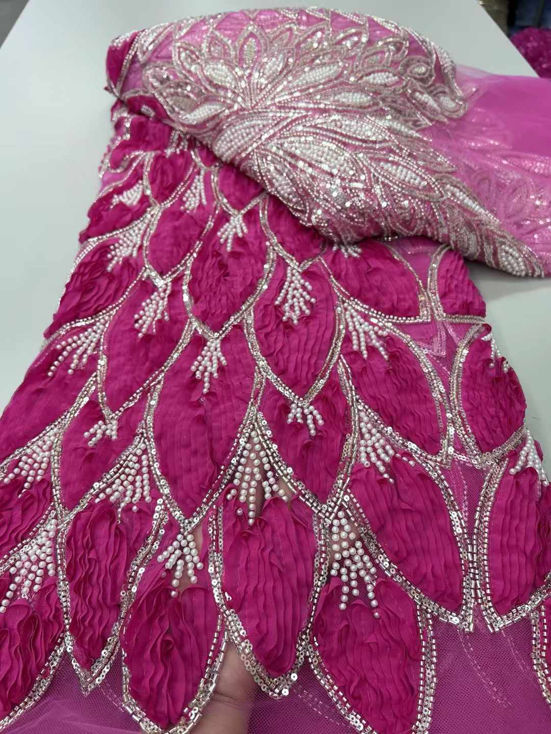 3D-kantstof met kralen Rode ka - Sewing Net recensie en prijs