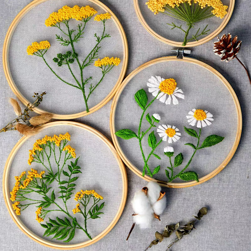 DIY borduurset witte bloemen p - Textile Sewing Patterns recensie en prijs