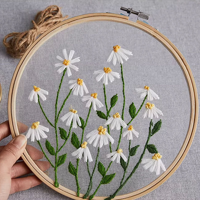 DIY borduurset witte bloemen p - Textile Sewing Patterns recensie en prijs