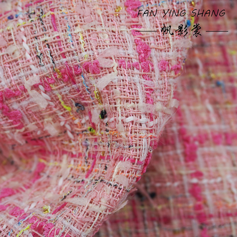 De roze geruite katoenen tweed - Sewing Tweed Fabric recensie en prijs