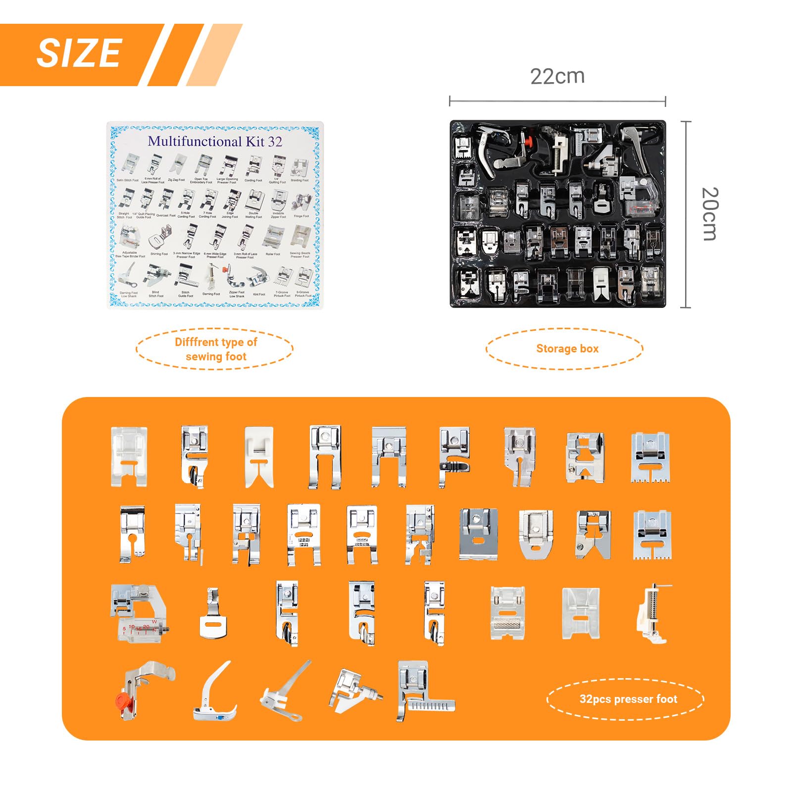 32-in-1 multifunctionele naaiv - Zipper Foot Presser recensie en prijs
