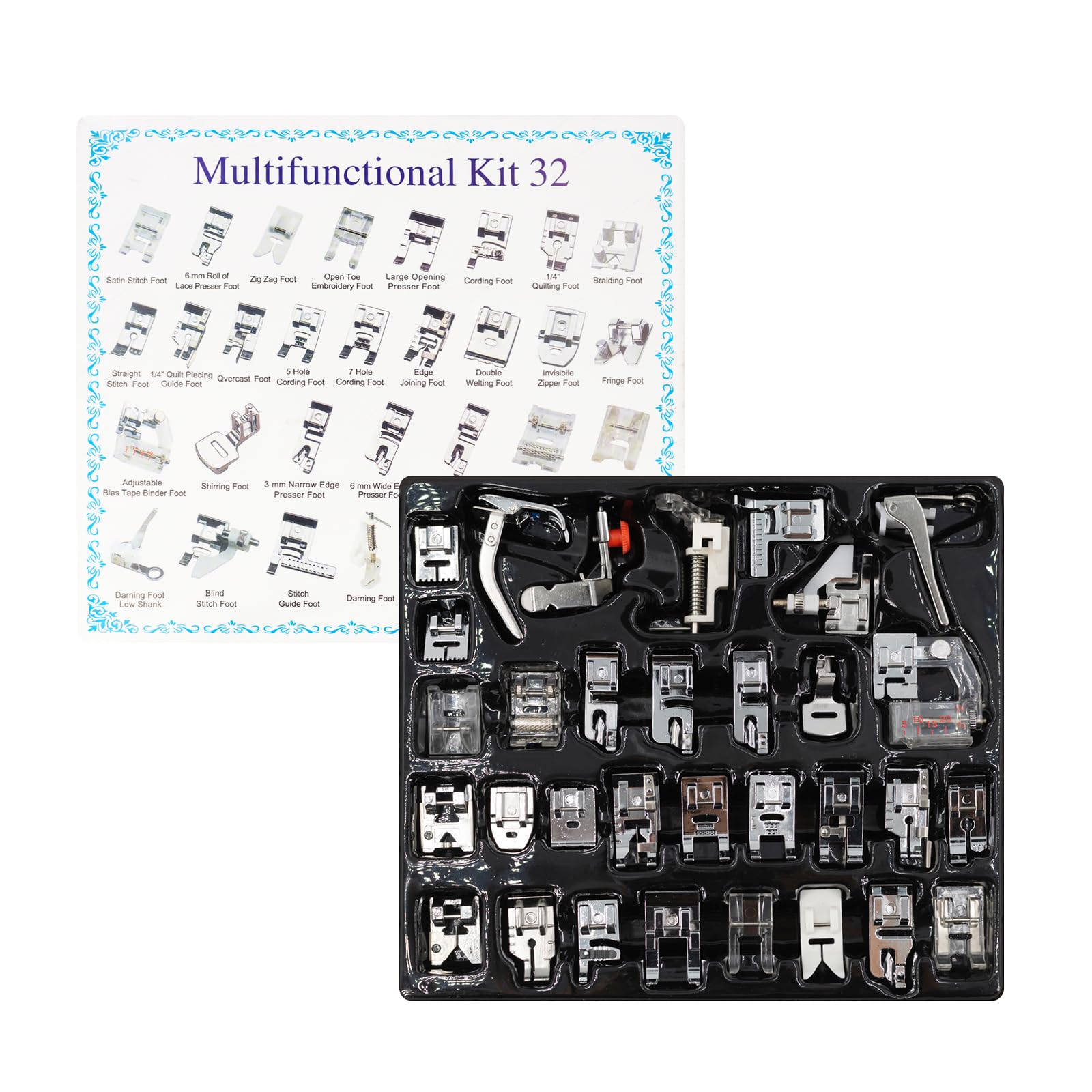 32-in-1 multifunctionele naaiv - Zipper Foot Presser recensie en prijs