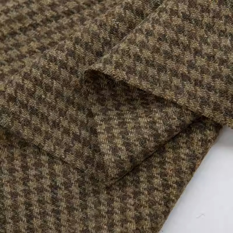 Lichte koffie kleine houndstoo - Sewing Tweed Fabric recensie en prijs
