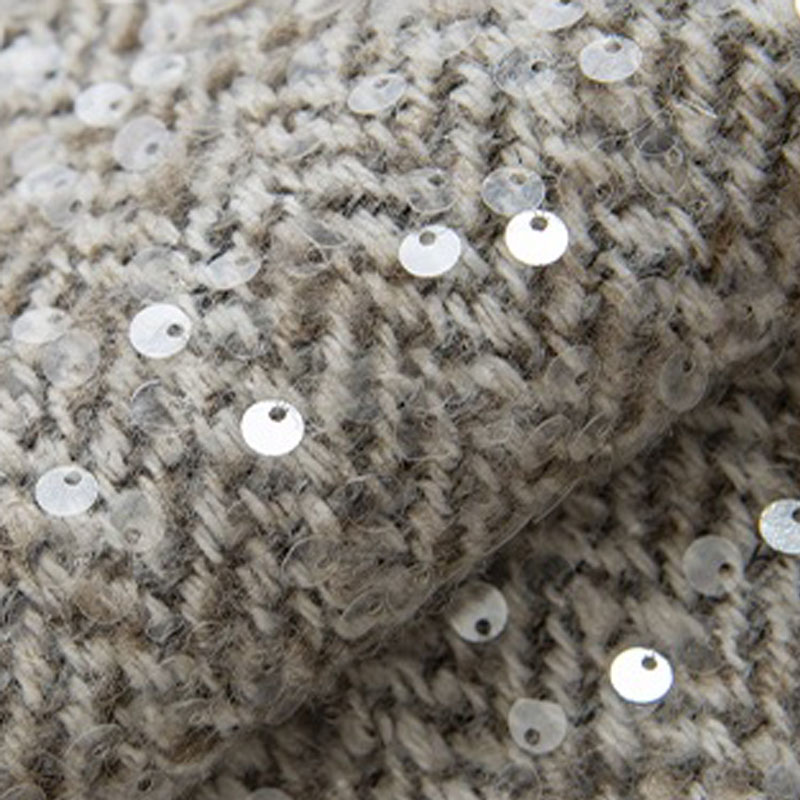 Lichtgrijs met pailletten gare - Sewing Tweed Fabric recensie en prijs